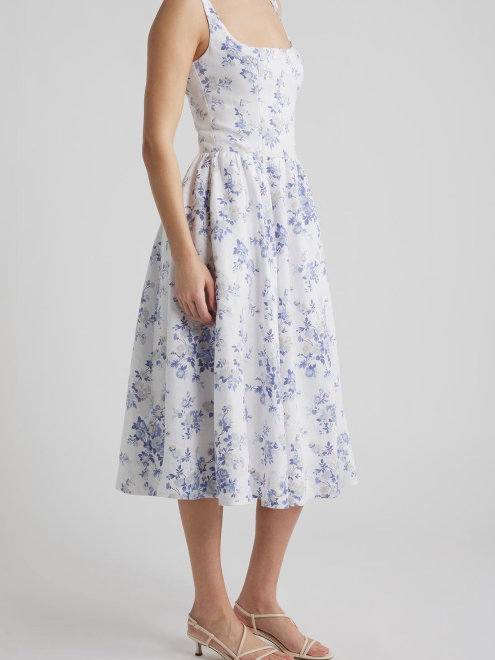 Blue Floral Reformation Midi Dress